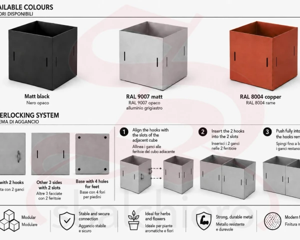 CUBO PORTAVASO MODULARE 9 NERO