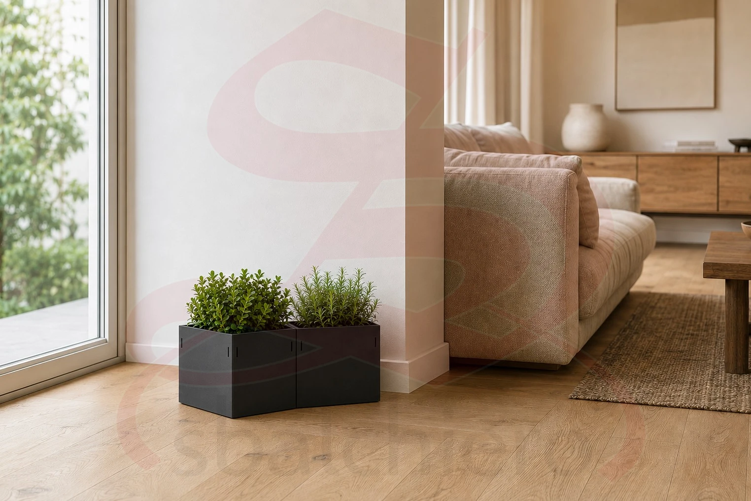 CUBO PORTAVASO MODULARE 25 NERO