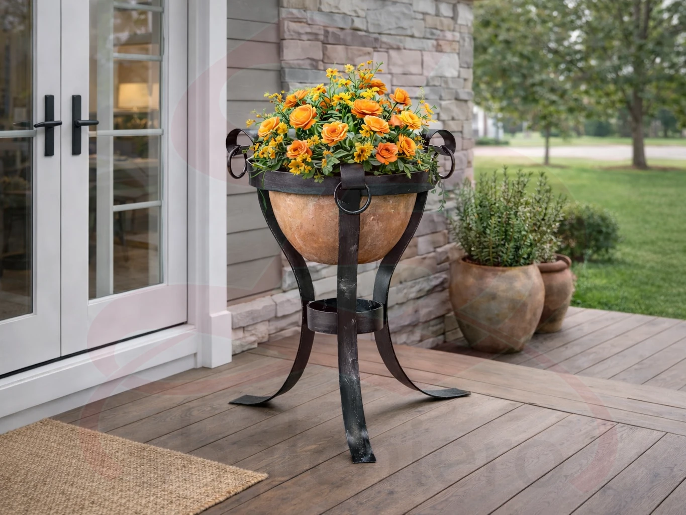 WROUGHT IRON AMPHORA HOLDER 21068