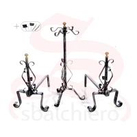 WROUGHT IRON SMALL FIREPLACE TOOL SET H60 CM