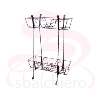 PORTACASSETTA FERRO BATTUTO VERTICALE SMONTABILE 2 PIANI