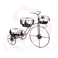 PORTAVASO FERRO BATTUTO BICICLETTA 3 POSTI