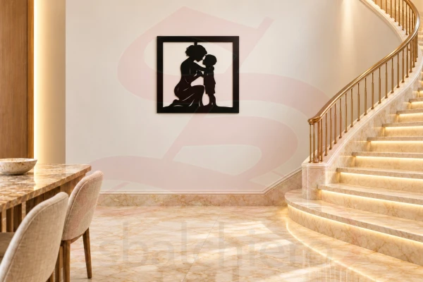 QUADRO MATERNITA' IN METALLO - MAMMA E BAMBINO 40
