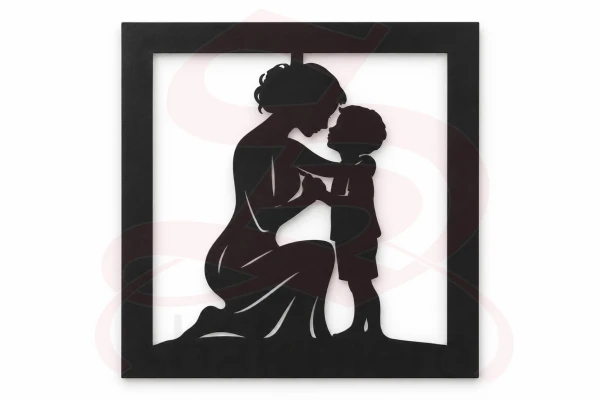 QUADRO MATERNITA' IN METALLO - MAMMA E BAMBINO 40